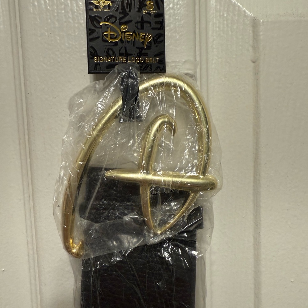 Disney Black Belt with Gold Signature Buckle